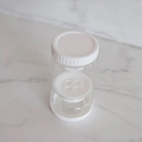 Borcan de Muraturi, Vafy, Borcan cu Separator Divizat de 34oz pentru Lichide, Ermetic, Termorezistent, Tip Clepsidra, 800 ml, 21 x 11 x 11 cm, Alb