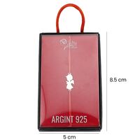 Martisor Bratara Argint 925, Jolie, Model Ingeras, Martisor de 1 Martie, cu Snur Rosu, Argintiu