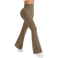 Pantaloni Sport de Dama, Flippy, pentru Yoga, Talie Inalta, Evazati, Tricotati, Khaki, Marime M