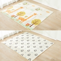 Covoras de Joaca pentru Copii Termic cu 2 Fete, Flippy, Model Girafe si Pinguini, cu Spuma, Impermeabil, Antiderapant, 200cm x 180cm x 1cm