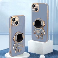 Husa de Protectie TPU 2in1, Vafy, pentru Apple iPhone 14, Astronaut cu Suport, Antisoc, Rezistenta la Impact, Protectie Camera, Albastru