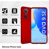 Husa Matte TPU pentru Huawei NOVA 9 SE, Vafy, Silicon Slim, Protectie Antisoc, Rosu