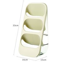Suport - Organizator pentru Tacamuri, Flippy, 3 Compartimente, Suport pentru Cosmetica, Ustensile, Material PP Durabil, 33 x 16 x 15 cm Verde