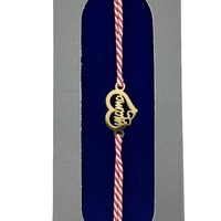 Bratara Placata cu Aur 24k, Jolie, Model INIMA MAMA, Martisor Bratara, cu Snur Alb/Rosu, Auriu