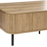 Masuta de cafea Atmosphera Colva cu 2 usi glisante, MDF si otel, 120x60x41 cm, bej