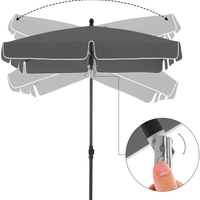 SONGMICS Umbrela terasa gradina sau plaja, inclinare 2 directii, protectie UV UPF 50+, 180x125 cm, gri