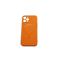 Husa protectie Vafy compatibila cu Apple iPhone 12 Mini Mag Safe Silicone Portocaliu