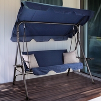 Leagan balansoar gradina Sersimo Alghero, 3 locuri, 220kg, albastru