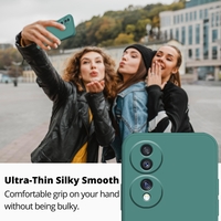 Husa de Protectie, Vafy, pentru Honor 70, Liquid Silicone, cu Microfibra pe Interior, Protectie Antisoc, Compatibil Incarcare Wireless, Verde