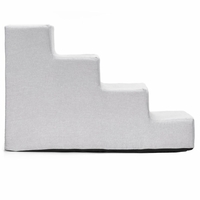 Scara pentru animale de companie, caini sau pisici, 4 trepte, antiderapanta, husa detasabila, inaltime 40 cm, gri deschis