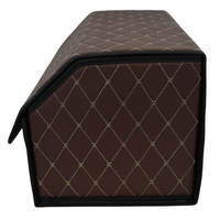 Cutie de Depozitare Auto, Flippy, Organizator Premium Portbagaj, Geanta Multifunctionala din Piele Ecologica, Rezistent la Uzura si Pliabil, 2 Compartimente Depozitare, Maro Havana, 55 x 30 x 30cm