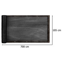 Protectie balcon din plasa PVC, cu inele metalice pentru prindere, 105x700 cm, negru