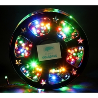 Instalatie Craciun liniara, Vafy, Fir Negru cu Transformator, 50 m, Lumini Multicolore, 500 LED-uri V5, 8 jocuri de lumini