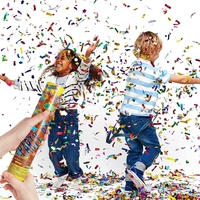 Tub de Confetti, Flippy, Party Popper, 40x5 cm, Confetii Asortate din Aluminiu, Multicolor