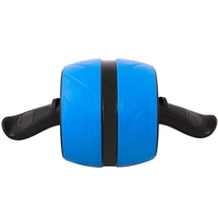 Aparat fitness tip roata pentru abdomene cu covor din spuma, albastru negru