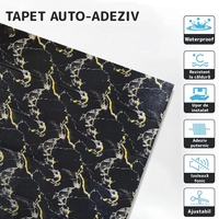 Set 10 Placi Tapet 3D, Vafy, 70 x 70 cm, Grosime 3 mm, din Rasina, Tip Placi de Lemn, Suprafata Acoperita 4.9 mp, Negru