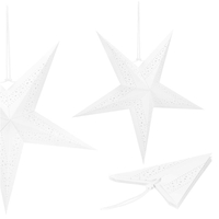 Stea decorativa 3D din hartie ajurata, 60cm, alba