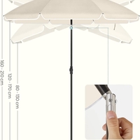 SONGMICS Umbrela terasa gradina sau plaja, cu inclinare, husa, diametru 160cm, bej