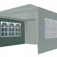 Perete lateral pavilion gradina, cu fereastra, prindere velcro, 3x2 m, material PE impermeabil, verde