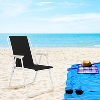 Scaun de plaja Sersimo, pliabil, 100kg, 52x73cm, negru alb