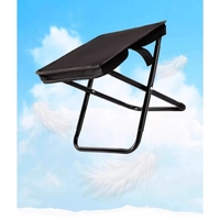 Scaun Pliabil, Vafy, pentru Adulti, Portabil, pentru Camping, Pescuit, din Panza Oxford si Cadru Metalic, 24 x 24 x 28 cm, Negru