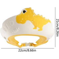 Viziera de Protectie Baie Pentru Copii, Fippy, Model Dinozaur, Dimensiune ajustabila, Durabil, Usor de curatat, Impotriva Samponului, pentru Ochi si Urechi, TPE+PP, 22x21 cm, Galben