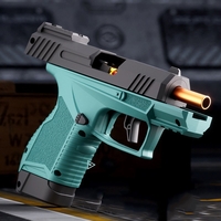 Pistol de jucarie GX4 cu Ejectie, Vafy, de Explozie de buzunar, Makara BLOWBACK, Gloante Moi pentru Copii, 15 x 13 x 3.5 cm, Negru Verde