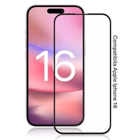 Folie Sticla Securizata, Vafy, Compatibila cu Apple iPhone 16, Full Cover 9D, HD, Margini Negre, Transparenta