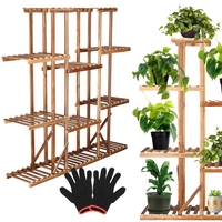 Stand de flori din lemn cu 15 etajere suport GA200, 119x120cm