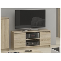 Comoda TV cu 2 usi si o polita, PAL laminat 16 mm, 120x40x55 cm, stejar sonoma