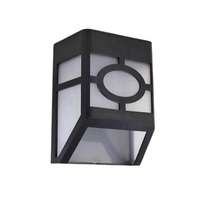 Set 4 Lampi Solare Led pentru Gradina, Flippy, Model Geometric, 11.8 x 8.6 x 5 cm, Buton On-Off, Alb Cald, Negru/Alb