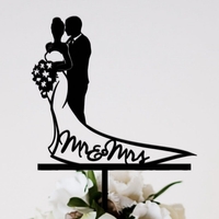 Topper Tort, Flippy, Model 1 Mr&Mrs, 17.5 x 11 cm, Negru