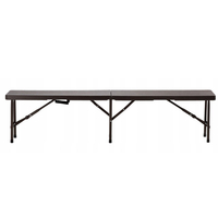 Banca pliabila pentru gradina sau catering, HDPDE, 180x25x43cm, maro