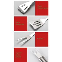 Set 20 Ustensile pentru Gratar, Flippy, din Otel Inoxidabil, Geanta Oxford, Argintiu