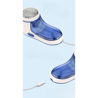 Aparat Pentru Curatat Scame, Par Si Praf, Vafy, Pentru Diferite Tipuri De Material, Cu Lame Din Otel Inoxidabil, Incarcare Prin USB Type-C, Cu Perie De Curatare si Cablu USB Incluse, Albastru, 15 x 7 cm