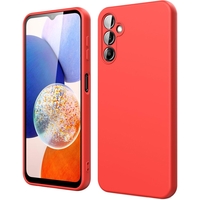 Husa de Protectie, Vafy, pentru Samsung Galaxy A15, Liquid Silicone, cu Microfibra pe Interior, Protectie Antisoc, Compatibil Incarcare Wireless, Rosu