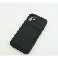 Husa protectie Vafy cu suport card compatibila cu Apple iPhone 13 Negru