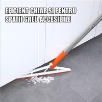 Mop Multifunctional, Flippy, Portocaliu, cu Racleta din Silicon, Maner Telescopic, Curatarea Eficienta a Tuturor Suprafetelor