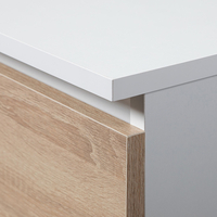 Noptiera cu 2 sertare din PAL laminat 16 mm, 60x40x55 cm, alb si stejar sonoma