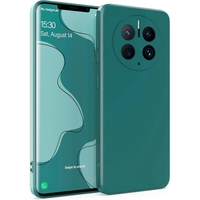 Husa de Protectie, Vafy, pentru Huawei Mate 50 Pro, Liquid Silicone, cu Microfibra pe Interior, Protectie Antisoc, Compatibil Incarcare Wireless, Verde
