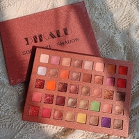 Paleta de farduri cu 40 de culori pigmentate, Roz cu sclipici, Flippy