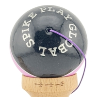 Kendama X ROYAL SPIKE Originala, Profesionala, Flippy, Big Cups V2, Super Sticky cu Cupe Mari, Rulment Metalic, din lemn 18 cm, Ata 55 cm, Negru/Roz Silver/Alb