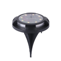 Lampa solara LED tip spot pentru gradina Flippy, cu 4 leduri laterale multicolore si 8 leduri principale alb rece, IP65, material ABS, baterie 2V, 700 mah, 11x13.5 cm, multicolor
