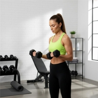 Set gantere hex 2x10 kg, bitum cu invelis rezistent PP, negru