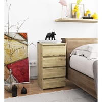 Comoda cu 4 sertare, PAL laminat 16mm, 40x35x74 cm, stejar artisan