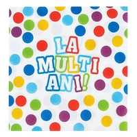 Set 20 Servetele de Masa, Vafy, Colectia LA MULTI ANI, 33 x 33 cm, din Hartie, Multicolor