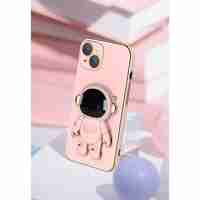 Husa de Protectie TPU 2in1, Vafy, pentru Apple iPhone 14 Plus, Astronaut cu Suport, Antisoc, Rezistenta la Impact, Protectie Camera, Roz