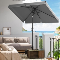 SONGMICS Umbrela de gradina cu manivela, UPF 50+, inclinare 30°, structura metalica, 300x200 cm, gri