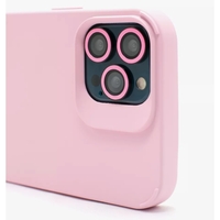 Husa Apple iPhone 13 Pro, Vafy, din Silicon Lichid, Interior din Microfibra, Lentile Fosforescente de Protectie Camera, Anti Amprenta, Rezistenta la Socuri, Roz