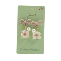 Cercei Dama de Primavara, Jolie, Model Floare in Glob, Eleganti si Moderni, 3 x 1 cm per unitate, Roz